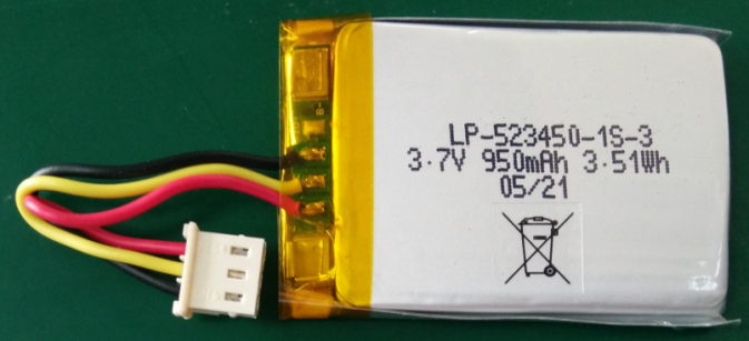 Preço da fábrica LP-523450P-1S-3 3,7V 950mAh Bateria de bateria de polímero de lítio