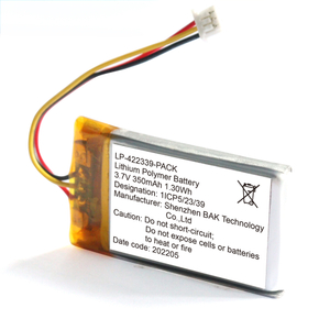 Venda quente recarregável 422339 3,7V 350mAh Bateria de polímero de lítio recarregável para eletrodomésticos para eletrodomésticos